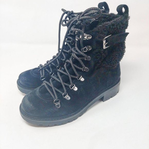 fur trimmed hiking boots